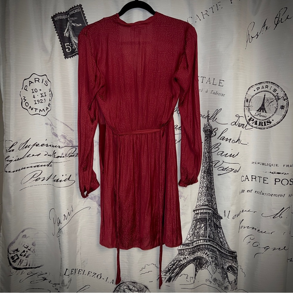 Red Paige Wrap Dress - Picture 2 of 3